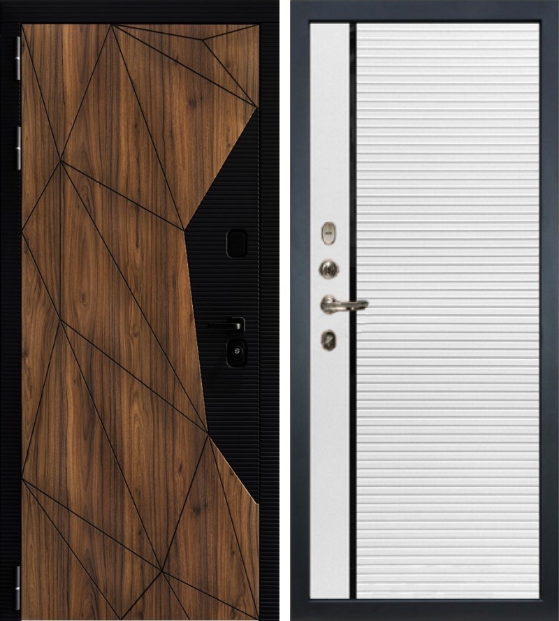 Изображение товара Входная дверь Lex Гранд Премьер 205x96см левый шагрень белая 114/орех коньен-коньяк