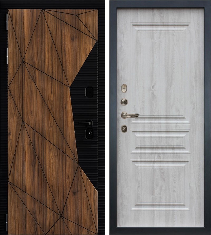 Изображение товара Входная дверь Lex Гранд Премьер 205x96см левый сосна белая 110/орех коньен-коньяк