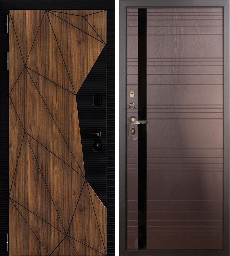 Изображение товара Входная дверь Lex Гранд Премьер 205x96см левый ясень шоколад 31/орех коньен-коньяк