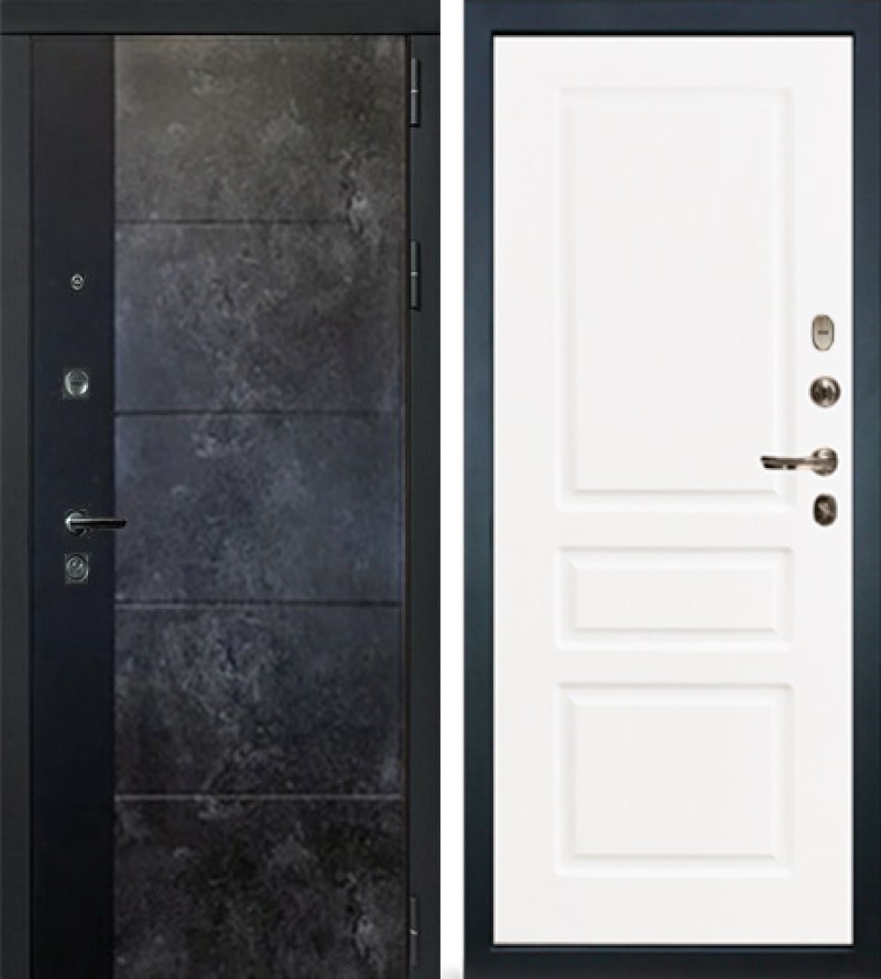 Изображение товара Входная дверь Lex Легион Грей Стоун 205x88см правый софт белый 94/грей стоун