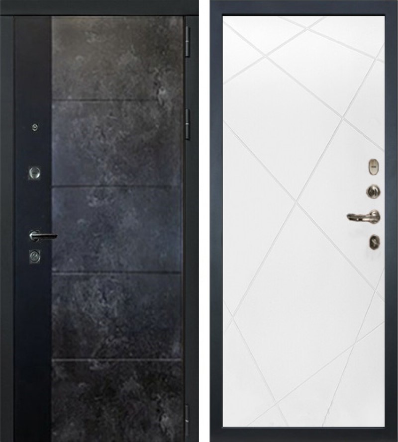 Изображение товара Входная дверь Lex Легион Грей Стоун 205x96см правый шагрень белая 103/грей стоун