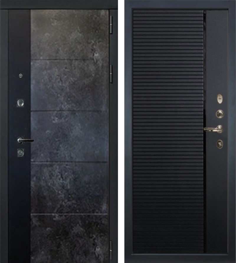 Изображение товара Входная дверь Lex Легион Грей Стоун 205x96см правый кварц черный 115/грей стоун