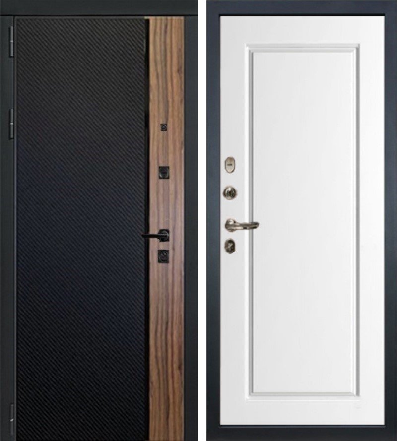 Изображение товара Входная дверь Lex Губернатор №33 для квартиры, левый откр., 96x200 см, черный/белый