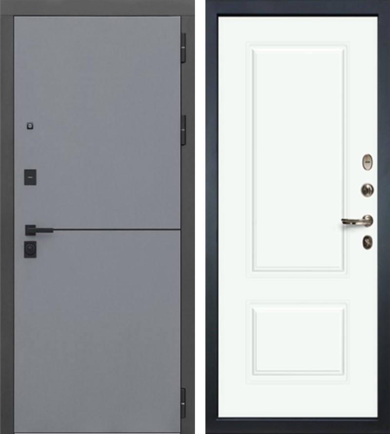 Изображение товара Входная дверь Lex Гранд Модерн 205x88см правый софт белый 55.1/софт графит