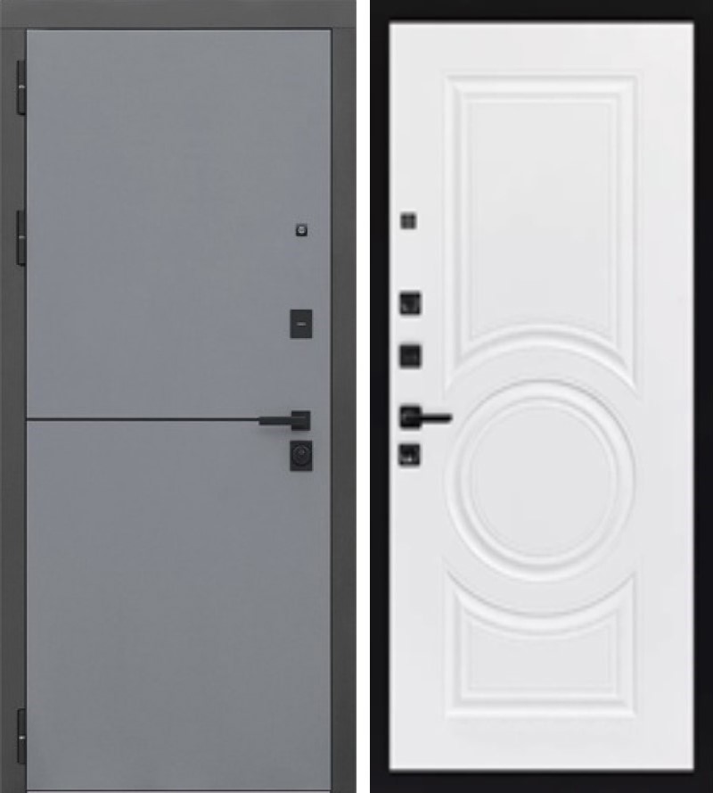 Изображение товара Входная дверь Lex Гранд Модерн 205x88см левый шагрень белая 125/софт графит
