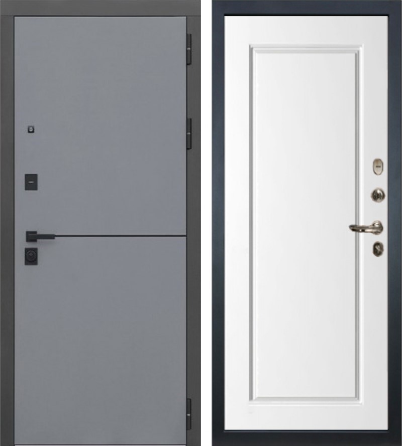 Изображение товара Входная дверь Lex Гранд Модерн 205x88см правый шагрень белая 118/софт графит