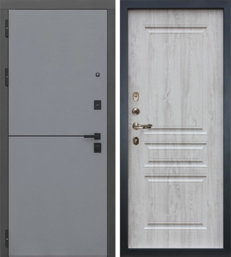 Изображение товара Входная дверь Lex Гранд Модерн 205x88см левый сосна белая 110/софт графит