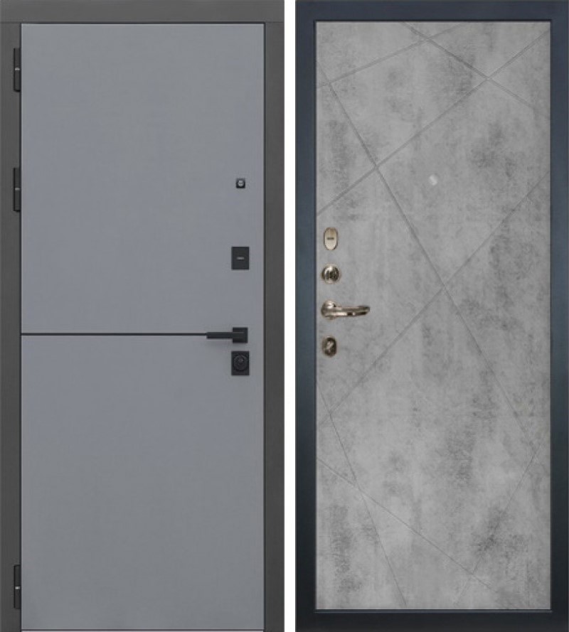 Изображение товара Входная дверь Lex Гранд Модерн 205x88см левый бетон серый с двумя замками