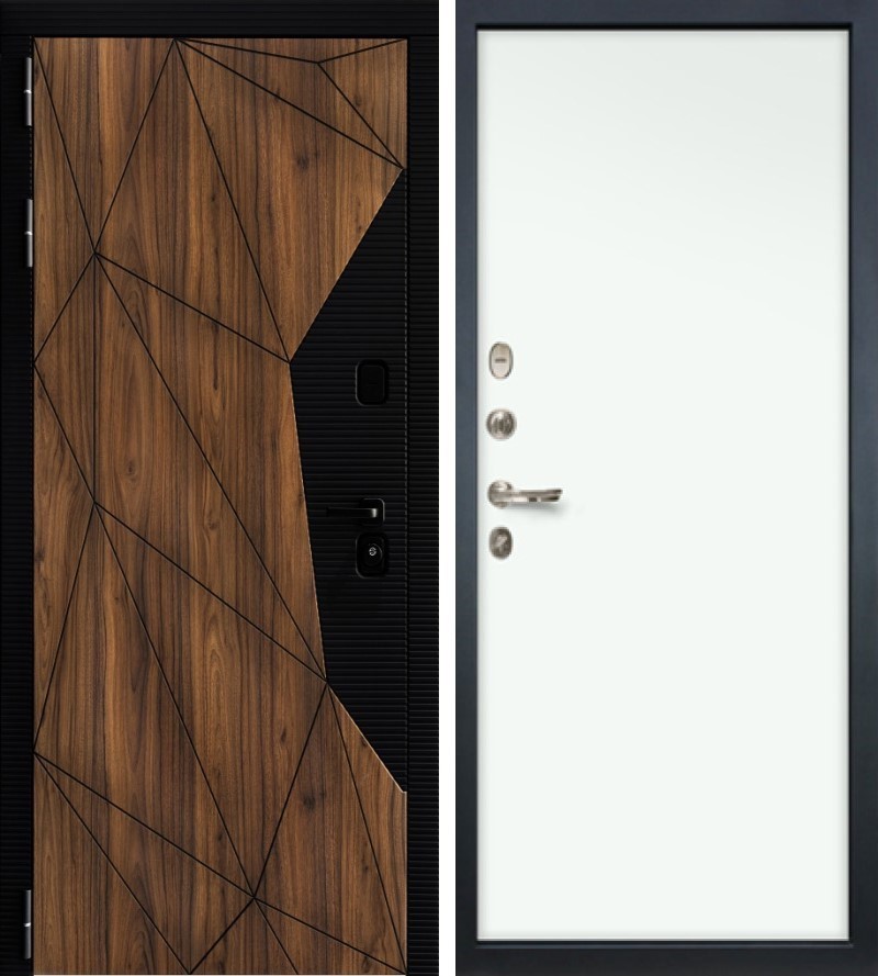 Изображение товара Входная дверь Lex Гранд Премьер 205x88см левый белый 59/орех коньен-коньяк