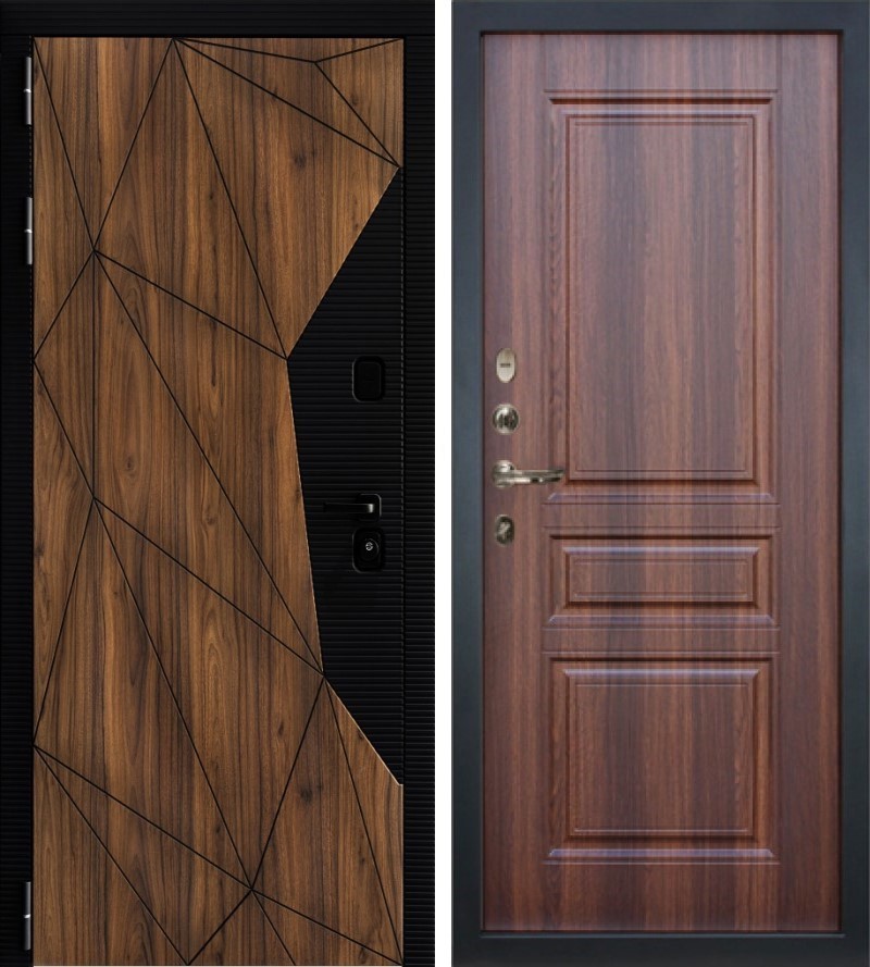 Изображение товара Входная дверь Lex Гранд Премьер 205x88см левый дуб коньяк 108/орех коньен-коньяк