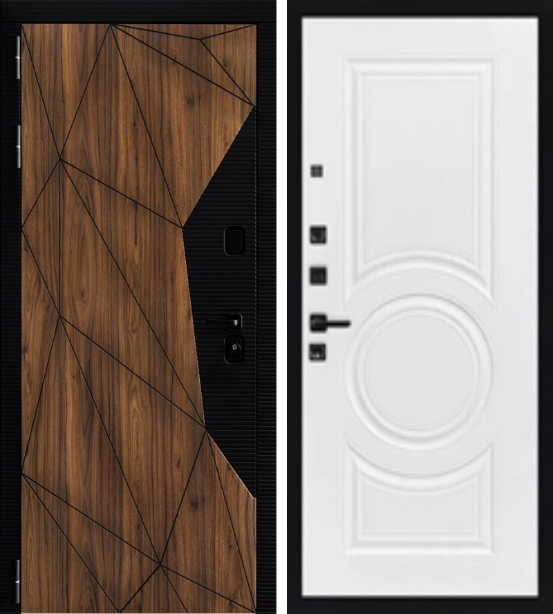 Изображение товара Входная дверь Lex Гранд Премьер 205x88см левый шагрень белая 125/орех коньен-коньяк