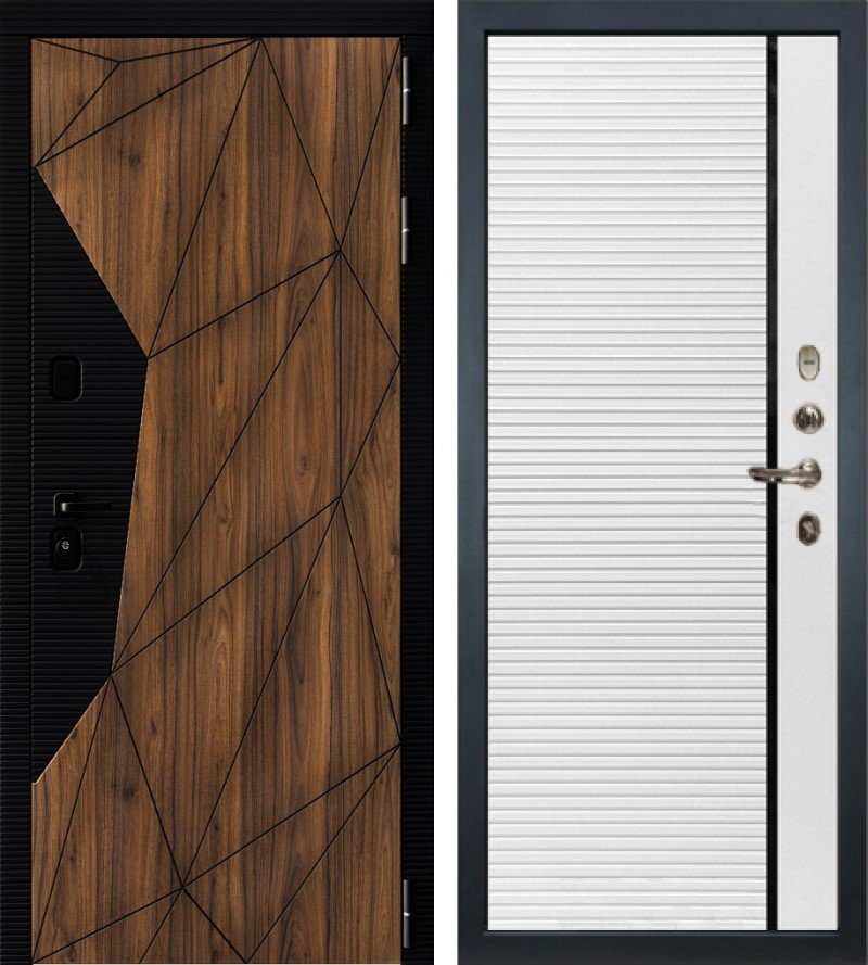 Изображение товара Входная дверь Lex Гранд Премьер 205x88см правый шагрень белая 114/орех коньен-коньяк