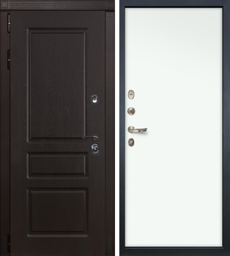 Изображение товара Входная дверь Lex Легион № 18 205x88см левый белый 59/ясень шоколад