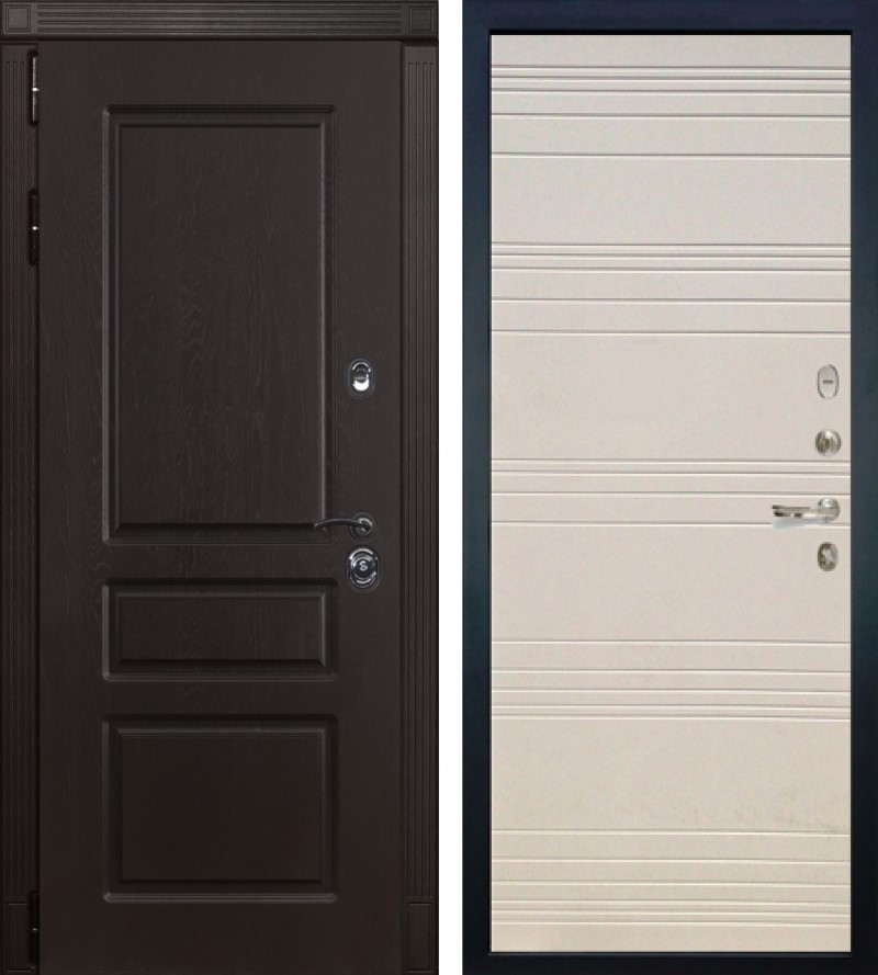 Изображение товара Входная дверь Lex Легион № 18 205x88см правый дуб фактурный крем 63/ясень шоколад