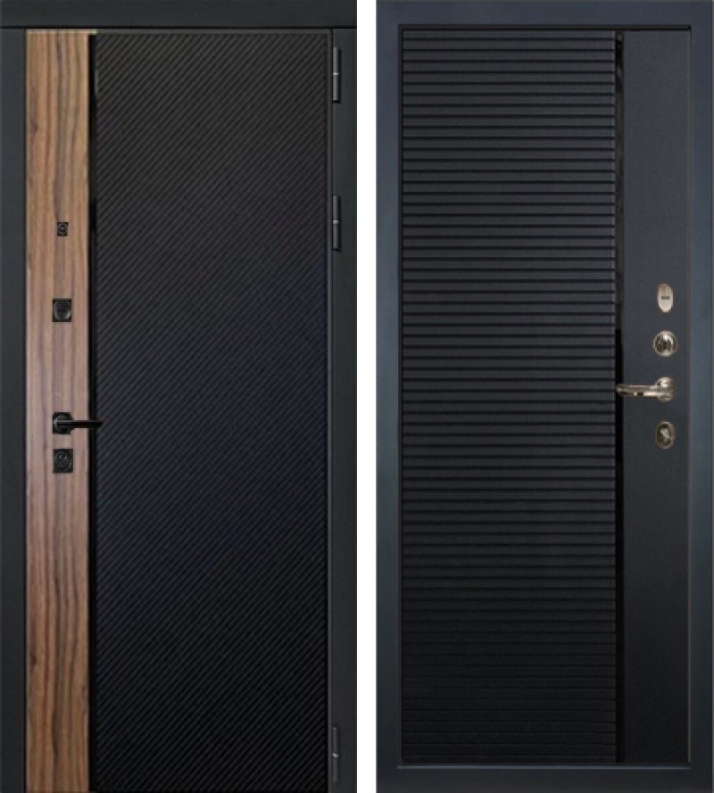 Изображение товара Входная дверь Lex Губернатор №33, правый, 96x200 см, черный кварц/орех коньяк