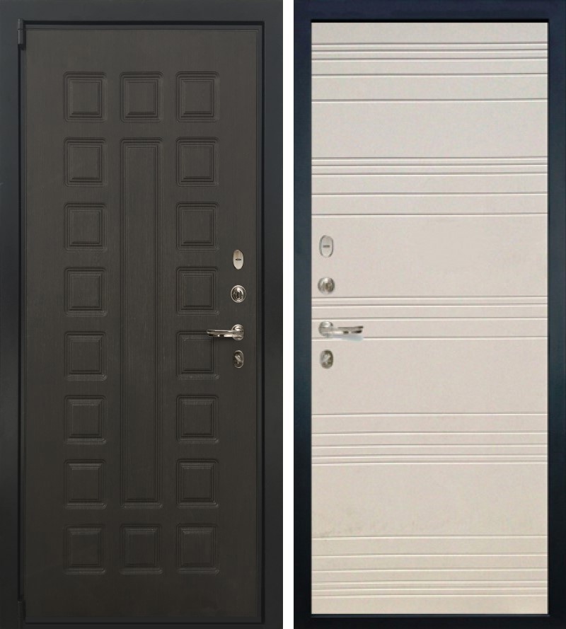 Изображение товара Входная дверь Lex Неаполь 205x88 см венге/дуб фактурный крем, 2 замка, 110 мм толщина