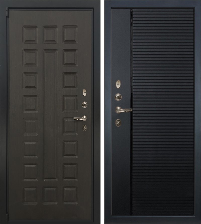 Изображение товара Входная дверь Lex Неаполь 205x88 см венге/кварц черный с базальтовой плитой