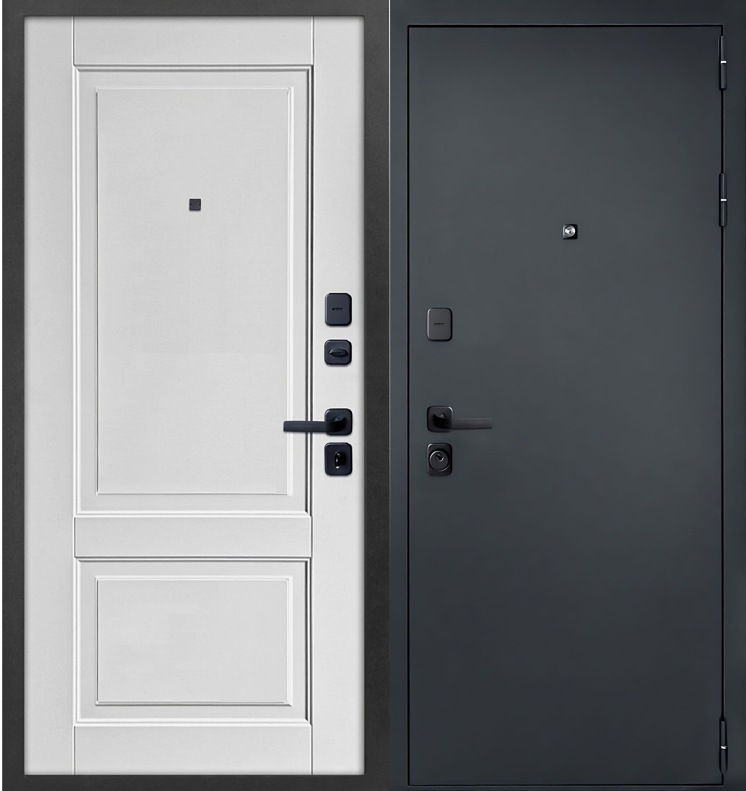 Изображение товара Входная дверь Дверной континент Спарта б/стандарт правый 205x96см цвет антик серебристый/белый матовый