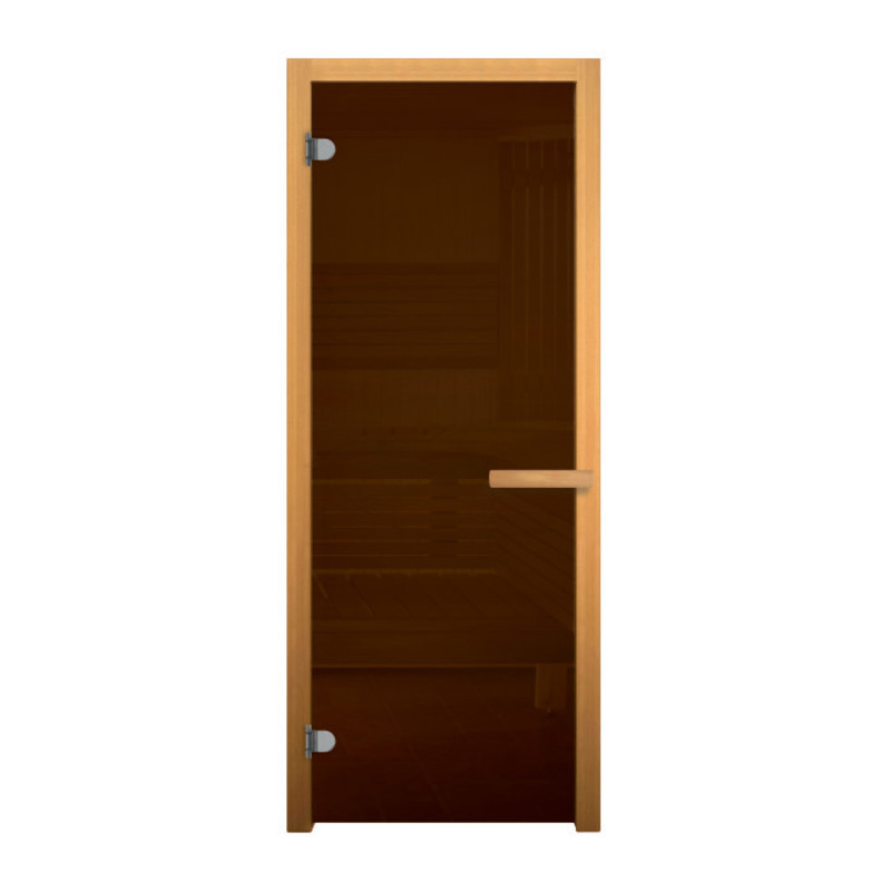 Изображение товара Дверь для сауны Везувий Осина 190x70 см левый, бронзовый матовый