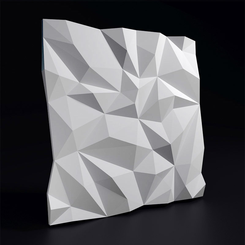 Изображение товара Гипсовая 3D панель Weissenberg Скала рельефная цвет белый 500x500x28мм 0.25м²