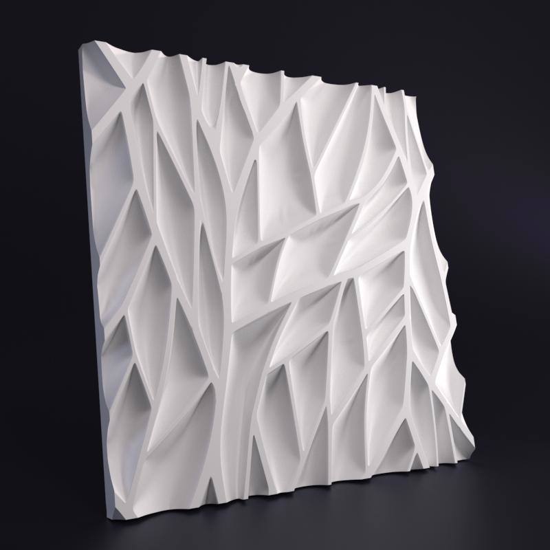 Изображение товара Гипсовая 3D панель Weissenberg Мистраль цвет белый 500x500x22мм 0.25м²