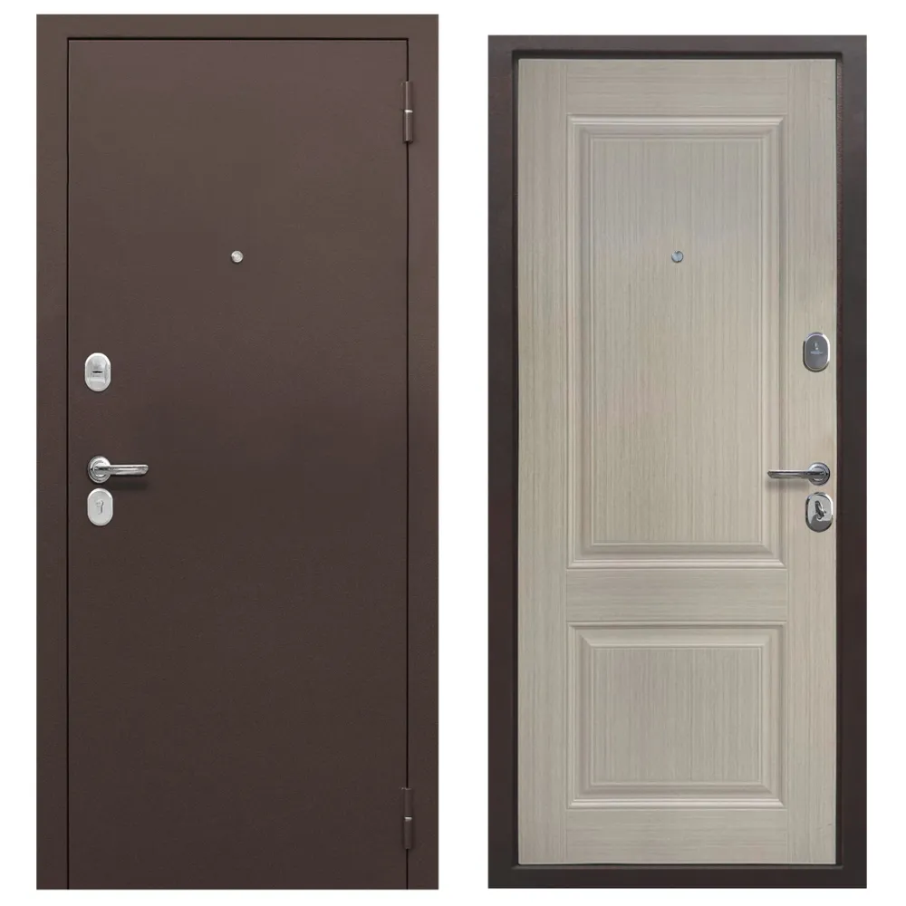 Изображение товара Входная дверь Diva Foreman Т правый 205x86см цвет антик медь/бежевый клен