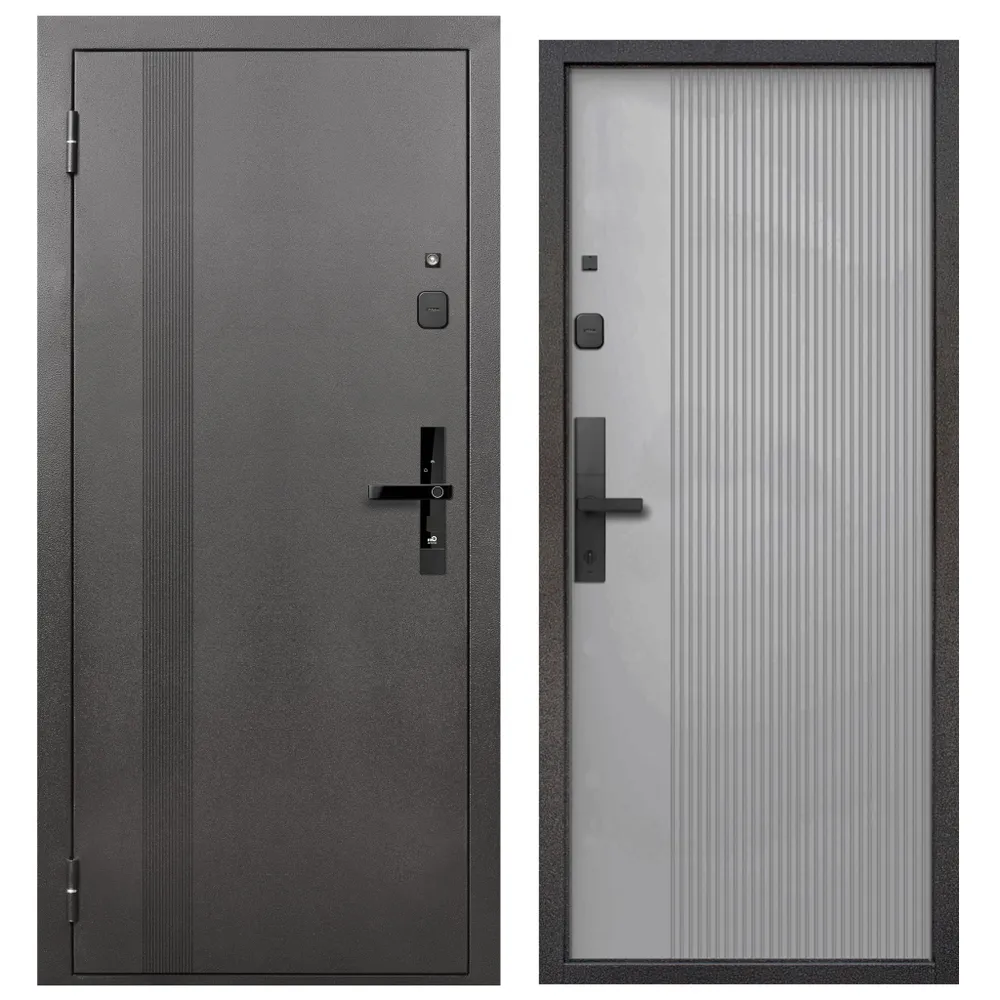 Изображение товара Входная дверь Diva Foreman Т левый 205x96см цвет антик серебро/эмалит белый