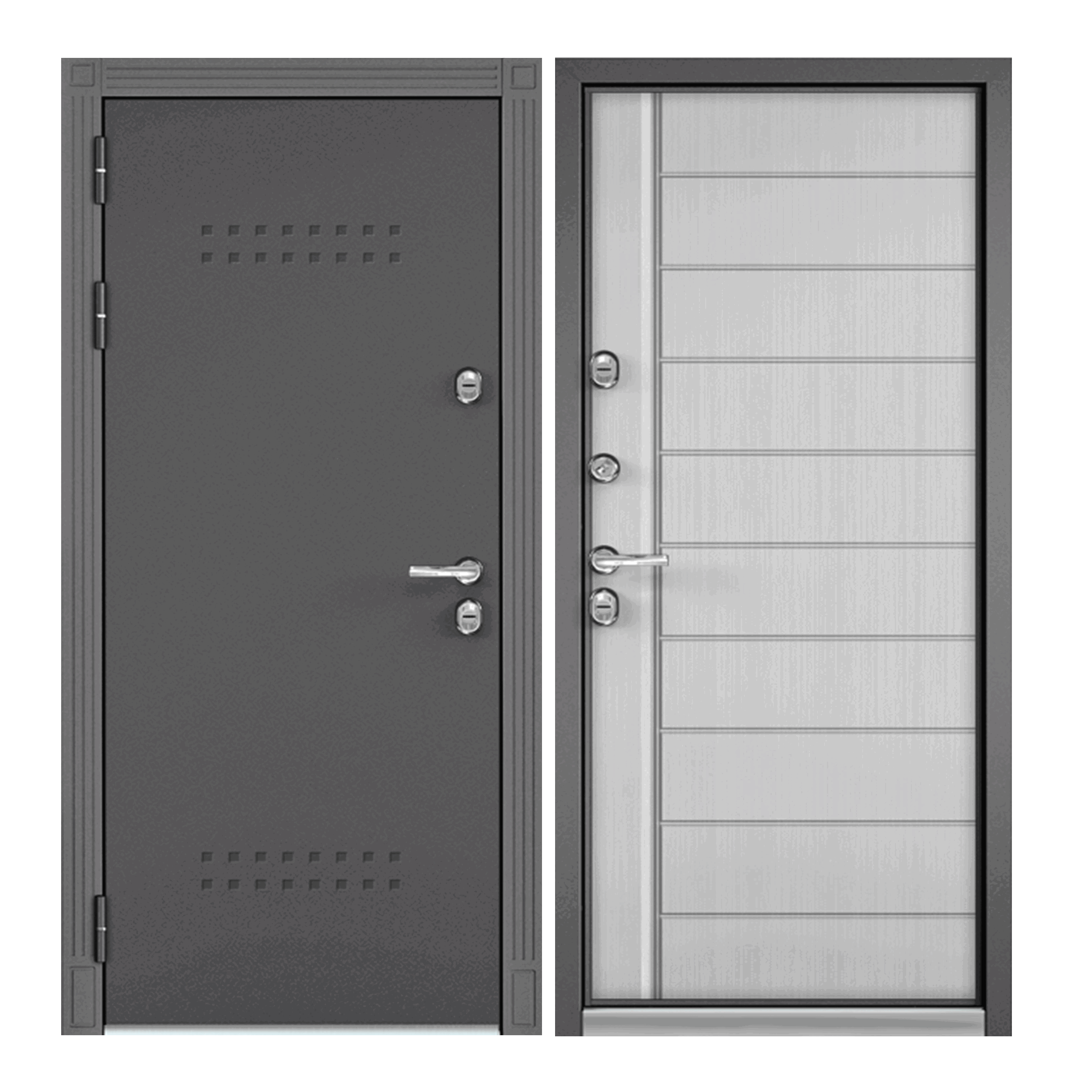 Изображение товара Входная дверь Mastino Village Optimal - черный/серый, левый монтаж, 205x95 см