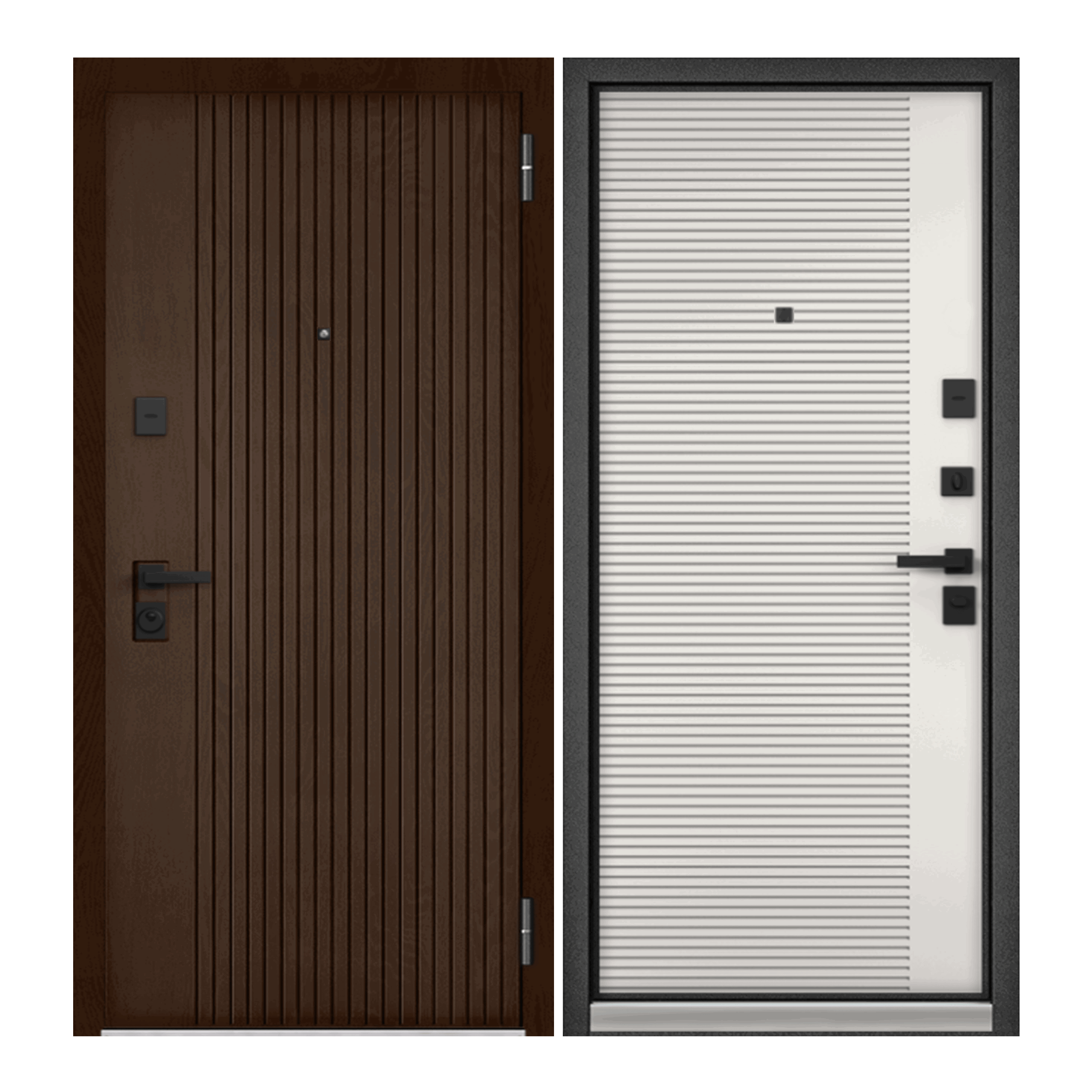 Изображение товара Входная дверь Mastino Loft правый 205x86см цвет коричневый/белый