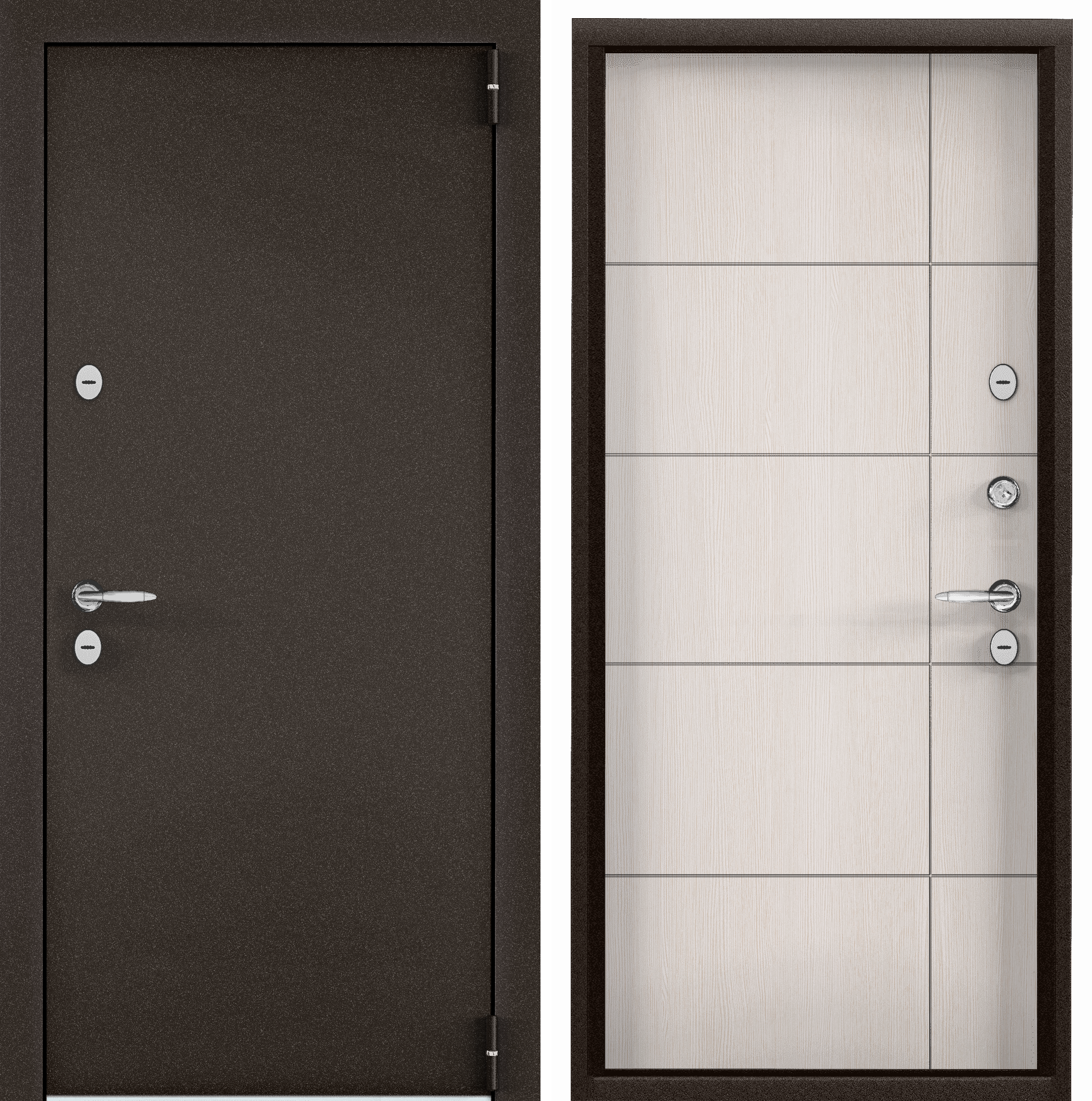 Изображение товара Village: входная дверь с терморазрывом, 205x88 см, букле коричневый