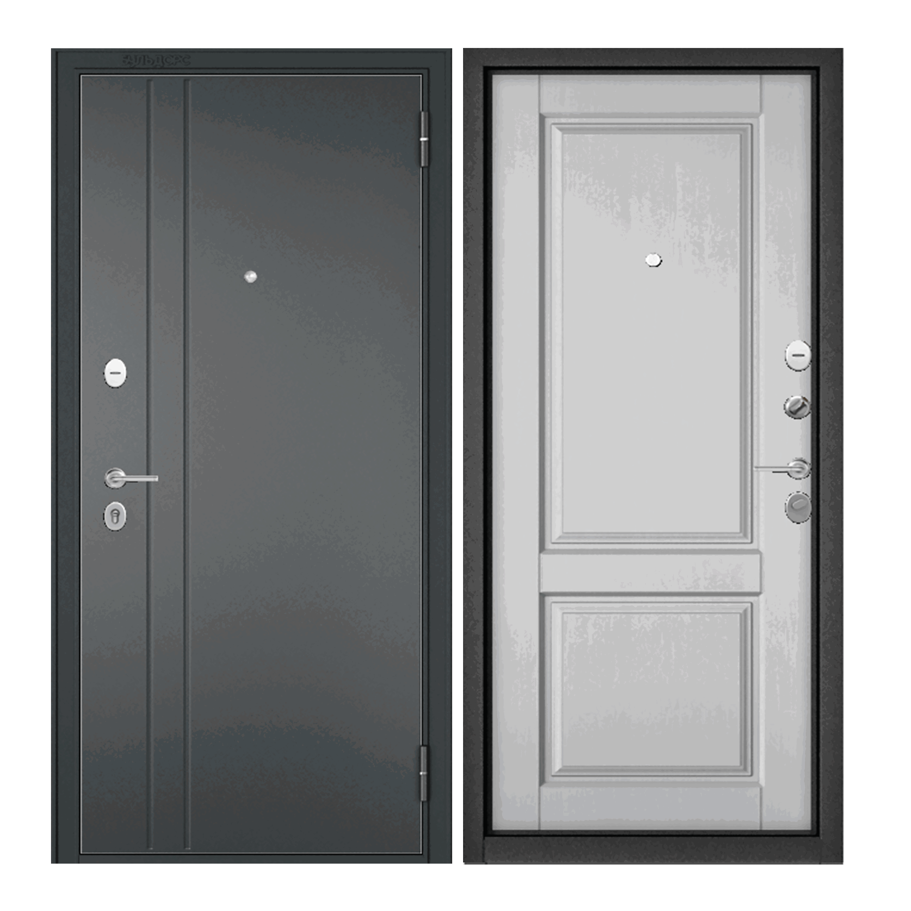 Изображение товара Входная дверь Unicorn Apartment X правый 205x96см цвет черный муар металлик/дуб белый скандинавский Изображение товара Входная дверь Unicorn Apartment X правый 205x96см цвет черный муар металлик/дуб белый скандинавский