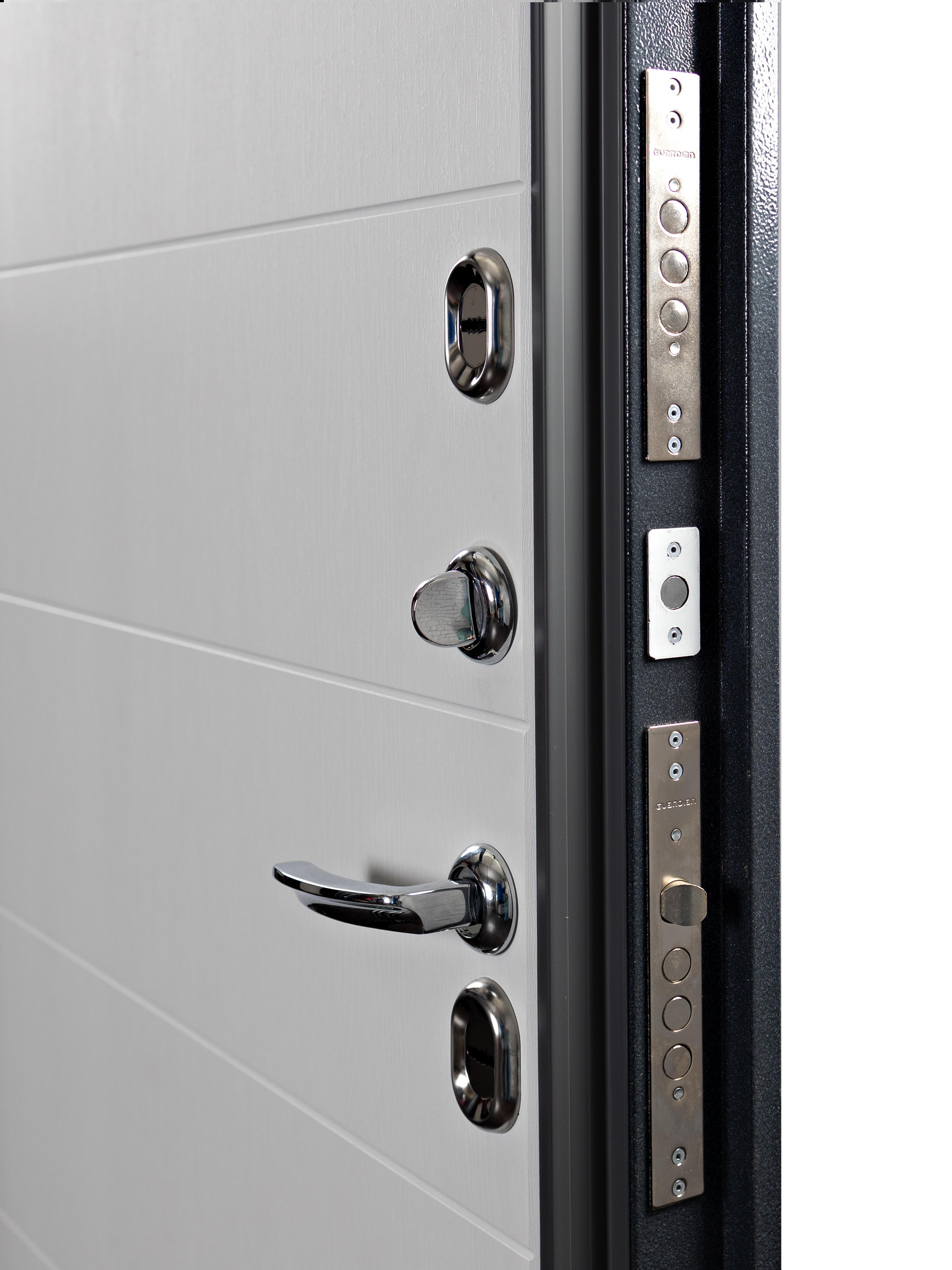 Изображение товара Dверь Unicorn Village Optimal — графит букле/дуб белый матовый, 205x88 см