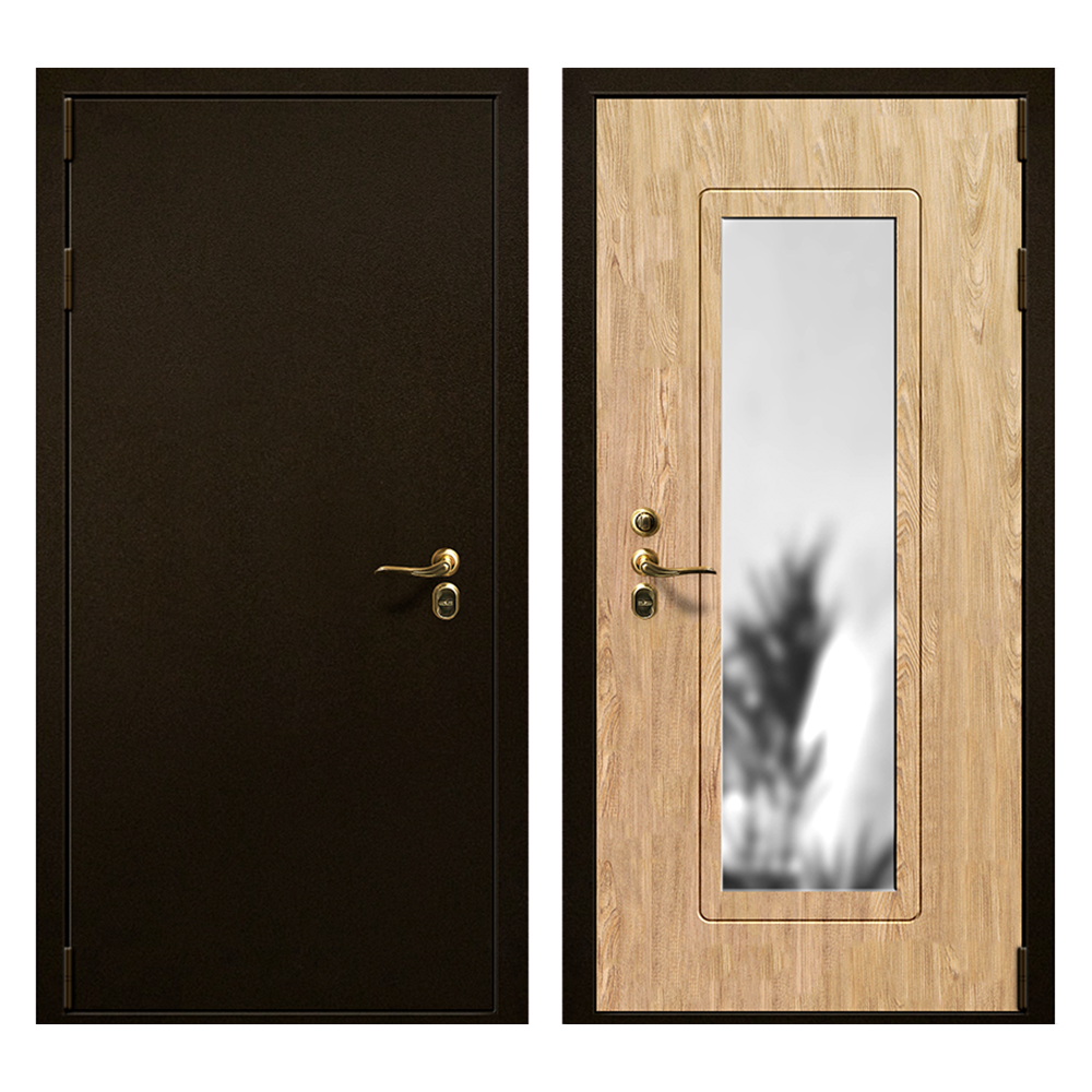 Изображение товара Входная дверь Такт-тайм Термо 5 левый антик бронза с зеркалом 200x110 см