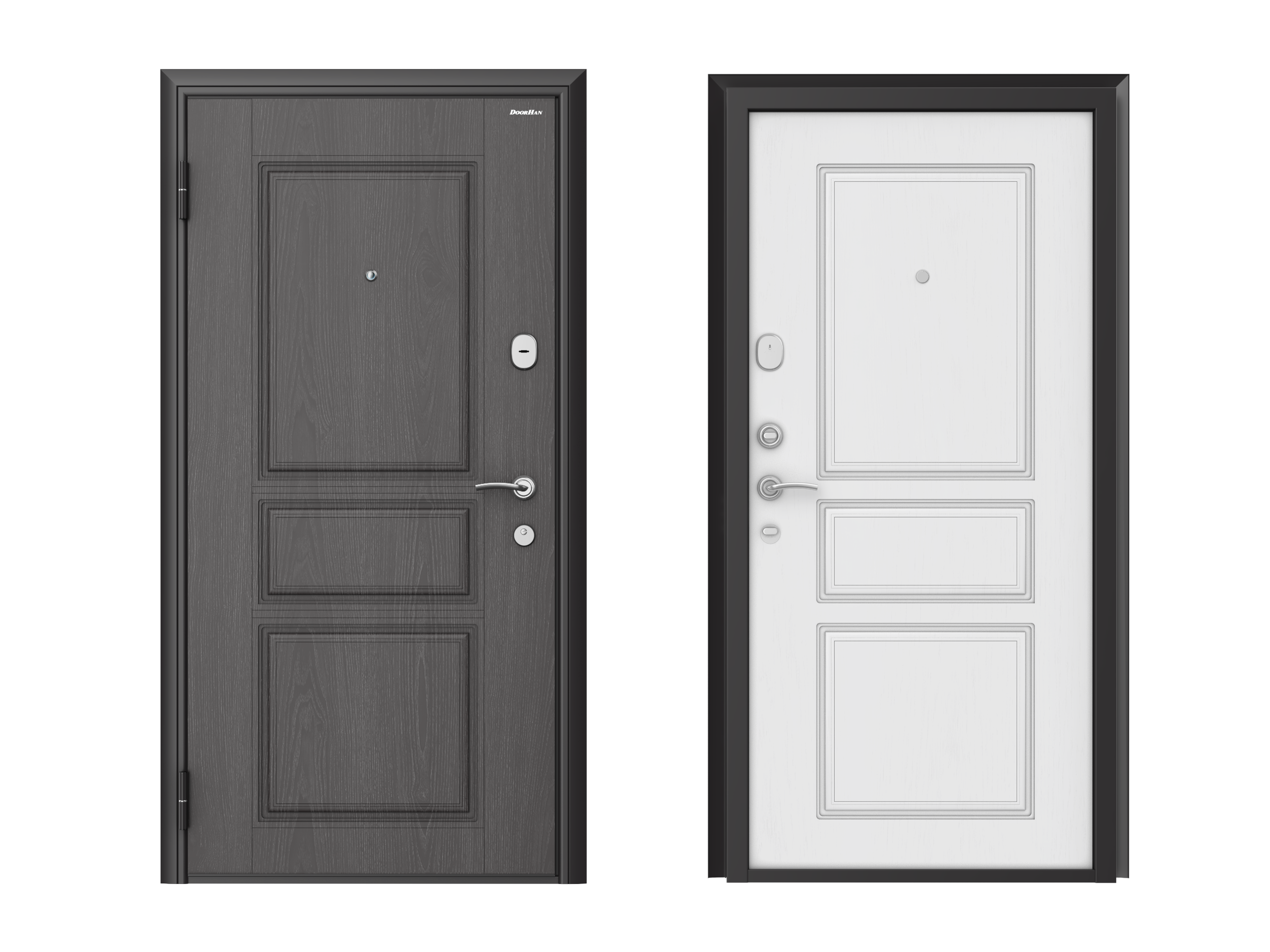 Изображение товара Входная дверь Doorhan Премиум New левый 205x98см цвет дуб графит/дуб Белый Классика