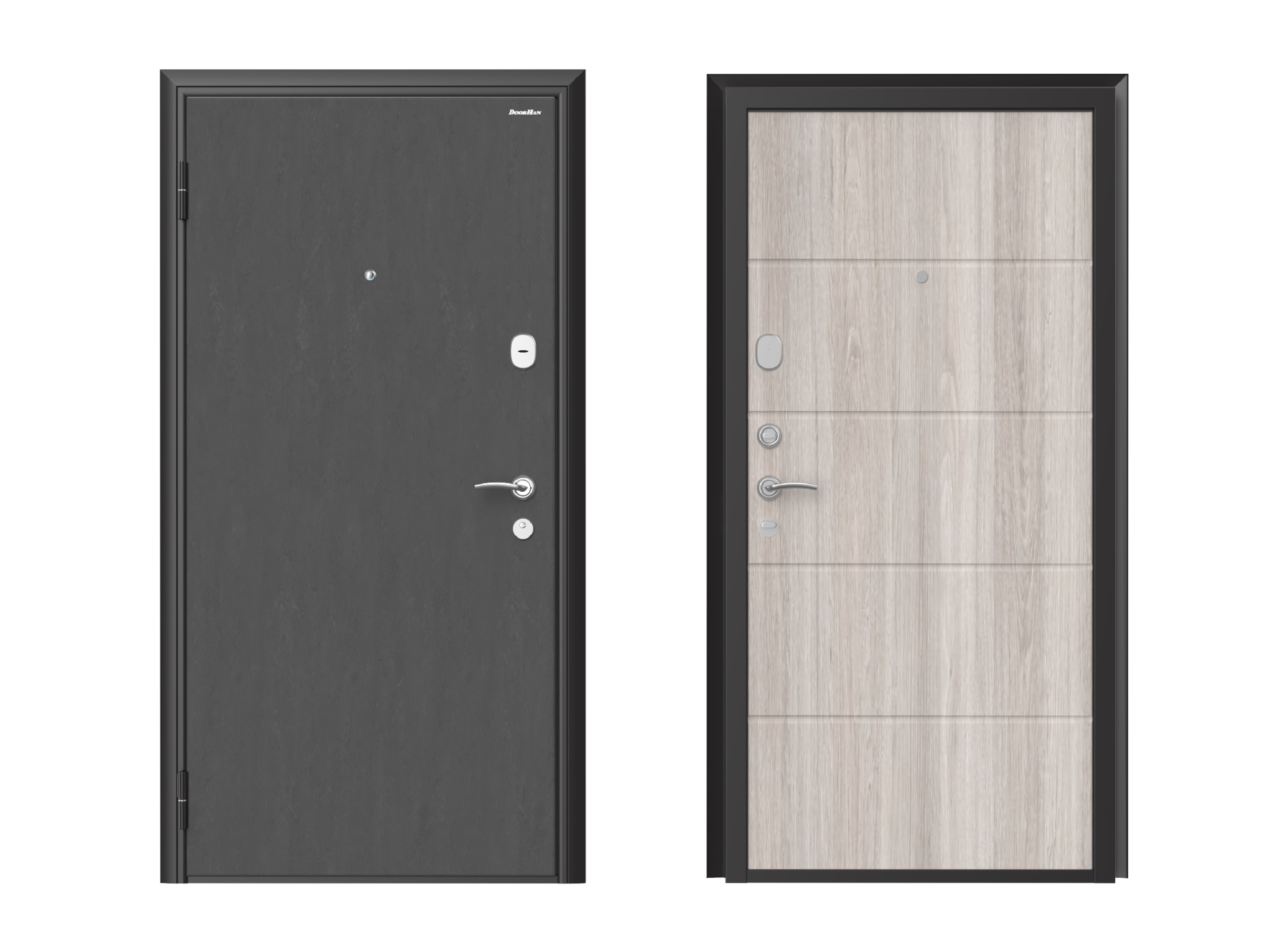 Изображение товара Входная дверь Doorhan Премиум New левый 205x88см цвет штукатурка графит/дуб серый горизонт Изображение товара Входная дверь Doorhan Премиум New левый 205x88см цвет штукатурка графит/дуб серый горизонт
