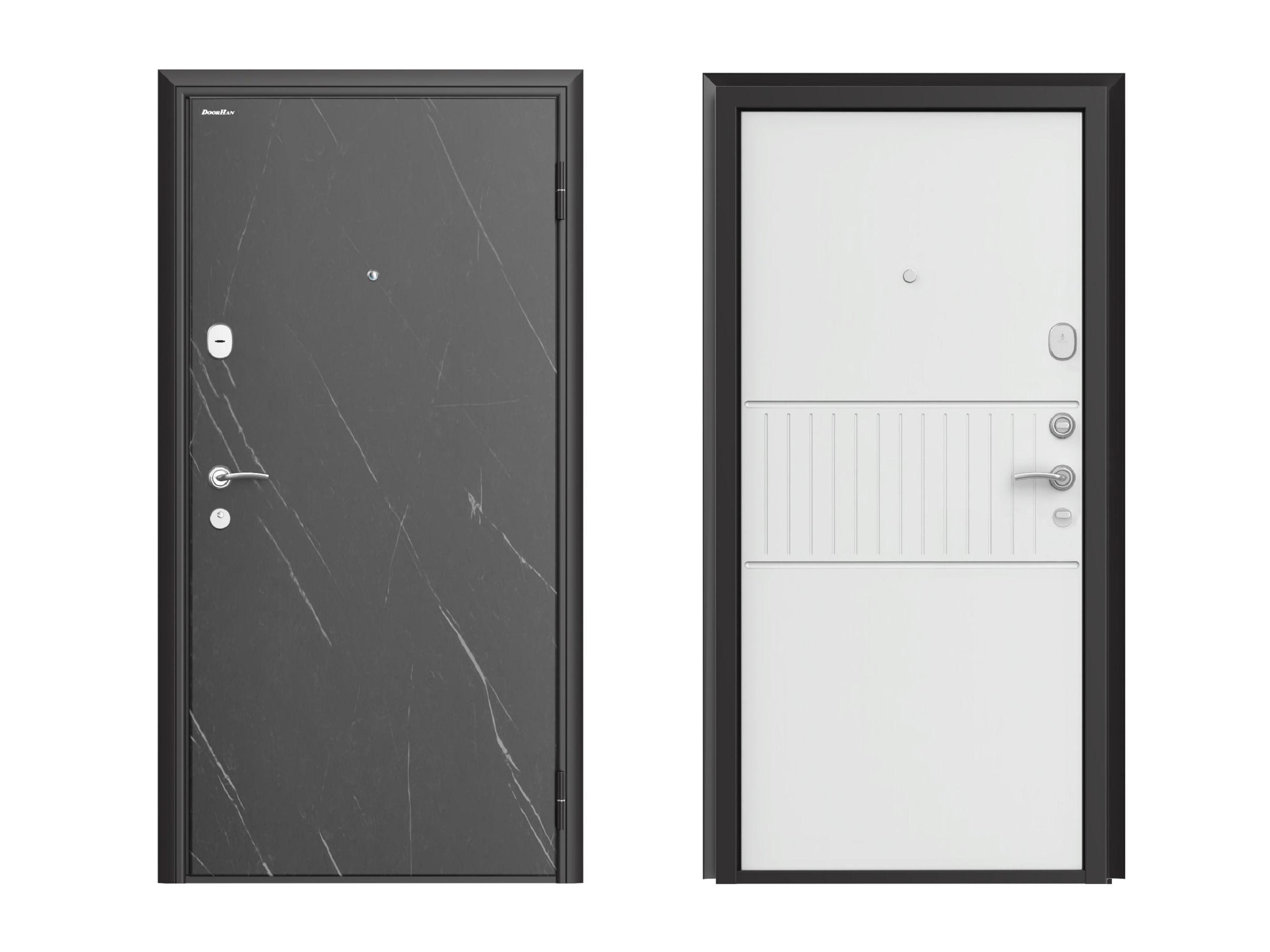 Изображение товара Дверь входная DOORHAN Премиум NEW 205x98 см Белый/Черный корпус