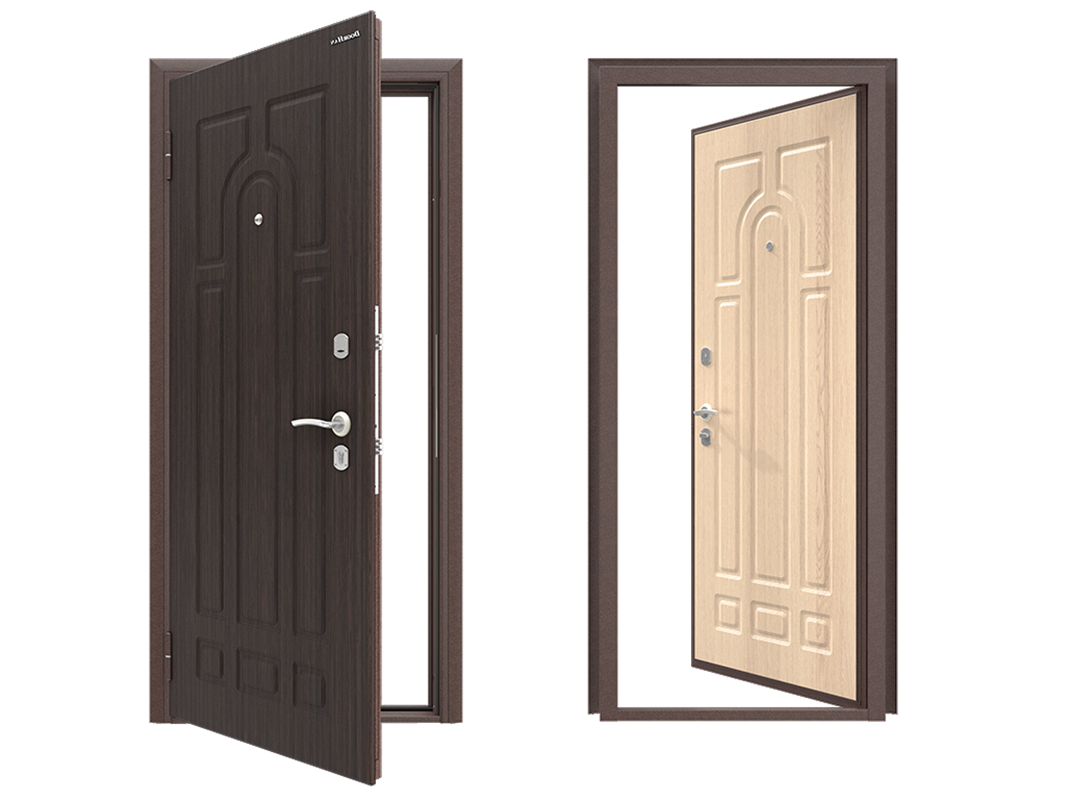 Изображение товара Входная дверь Doorhan Оптим левый 205x88см цвет антик медь венге/беленый дуб аполлон