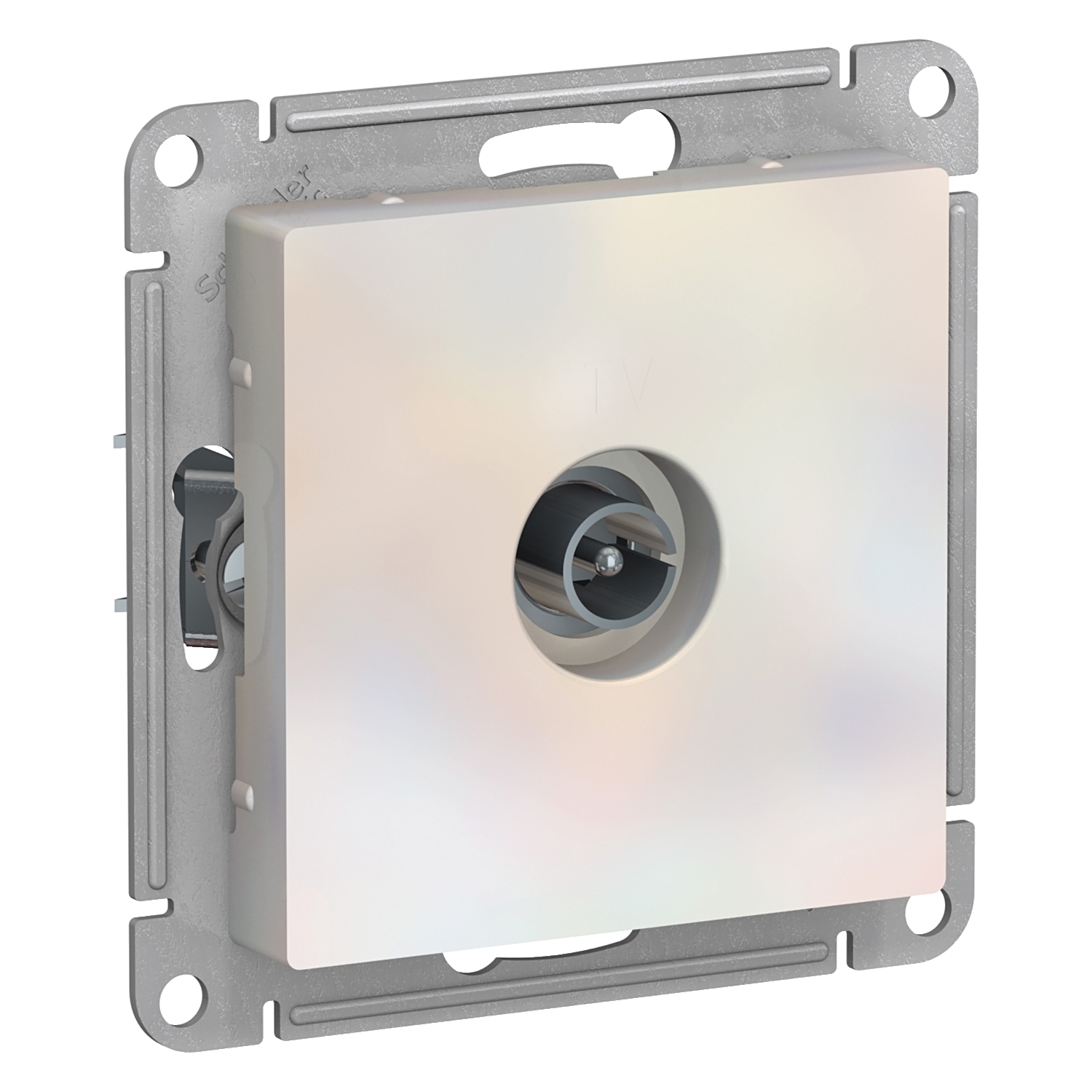 Изображение товара AtlasDesign ТВ розетка встраиваемая 1 постов квадрат жемчуг IP20