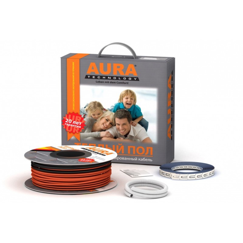 Изображение товара Нагревательный кабель для теплого пола Aura Heating КТА 111 м 2000 Вт монтаж в стяжку