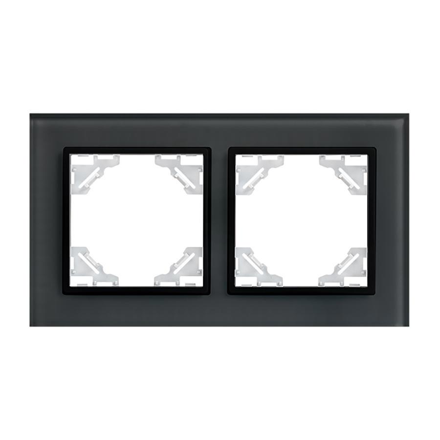 Изображение товара EKF Минск ERM-G-402-70, рамка для розеток и выключателей, черная