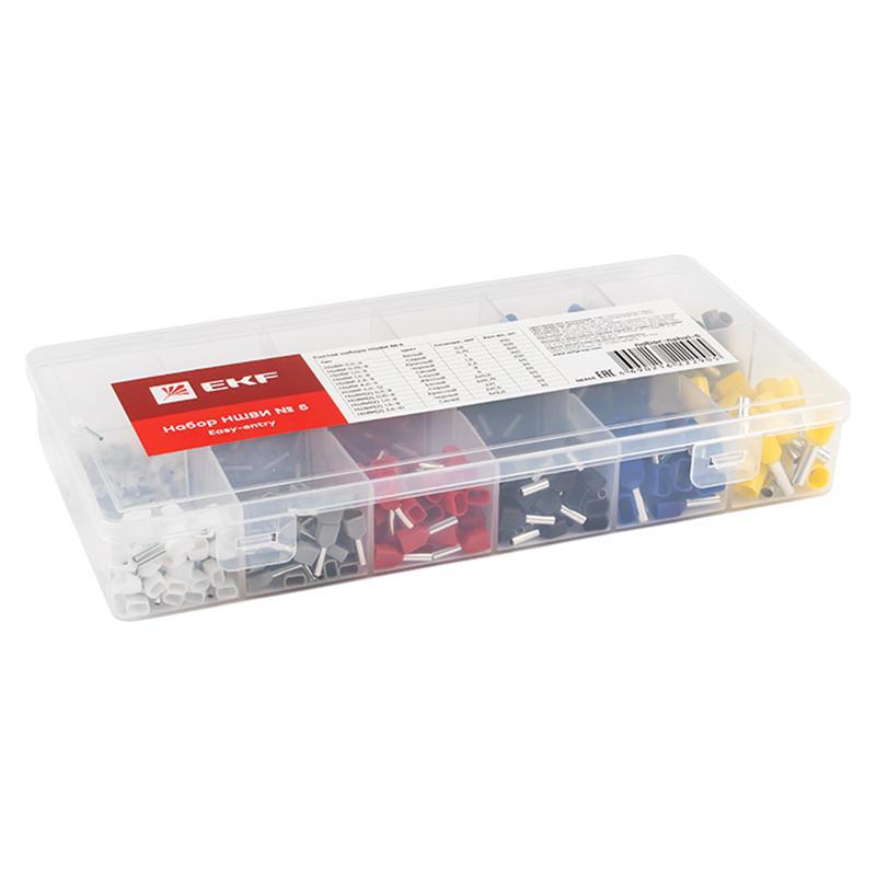 Изображение товара Набор наконечников штыревых втулочных изолированных EKF НШВИ №5 0.5-6 мм 0.5-2.5 мм