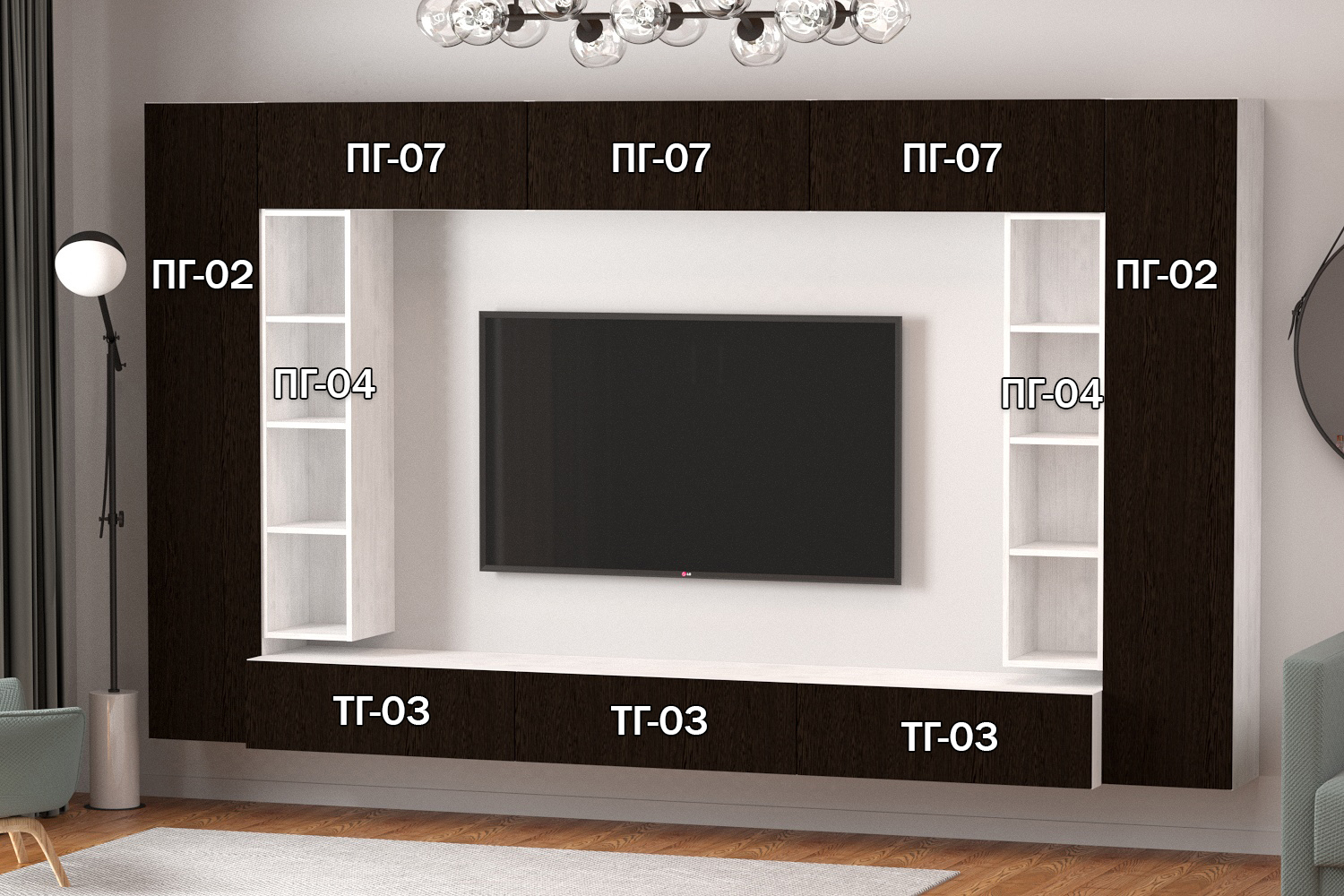 Изображение товара Полка Furnistyle 11862 81x25x42 см ЛДСП цвет светлое дерево, венге
