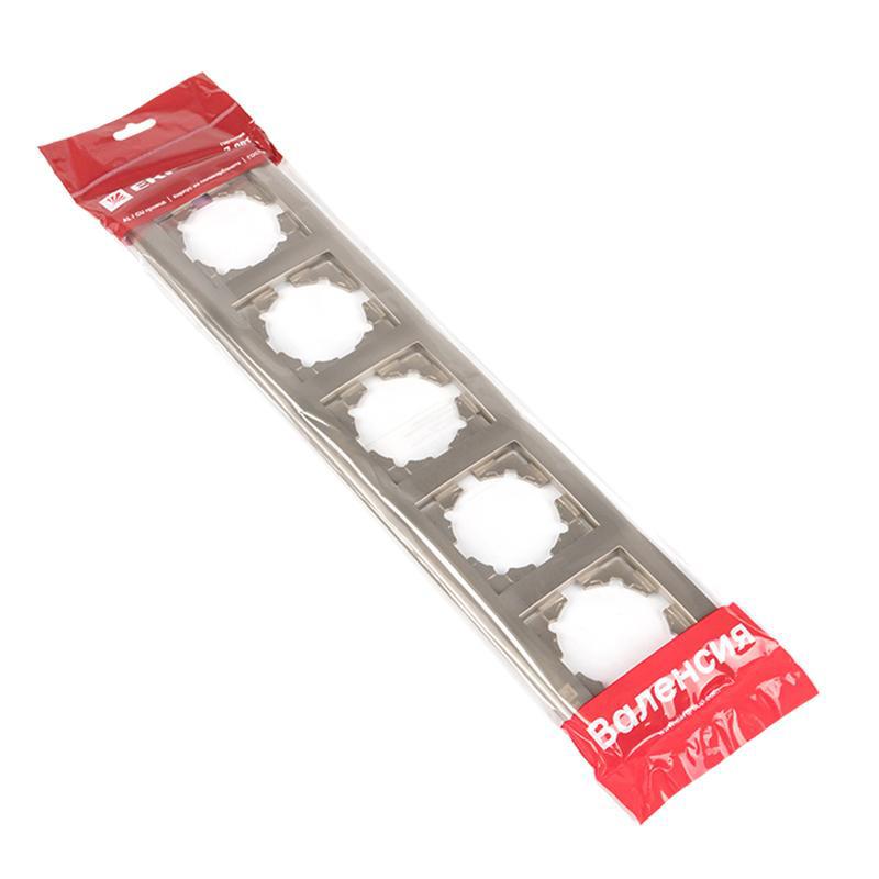 Изображение товара Рамка для розеток и выключателей Ekf Валенсия 5 постов цвет каштановый