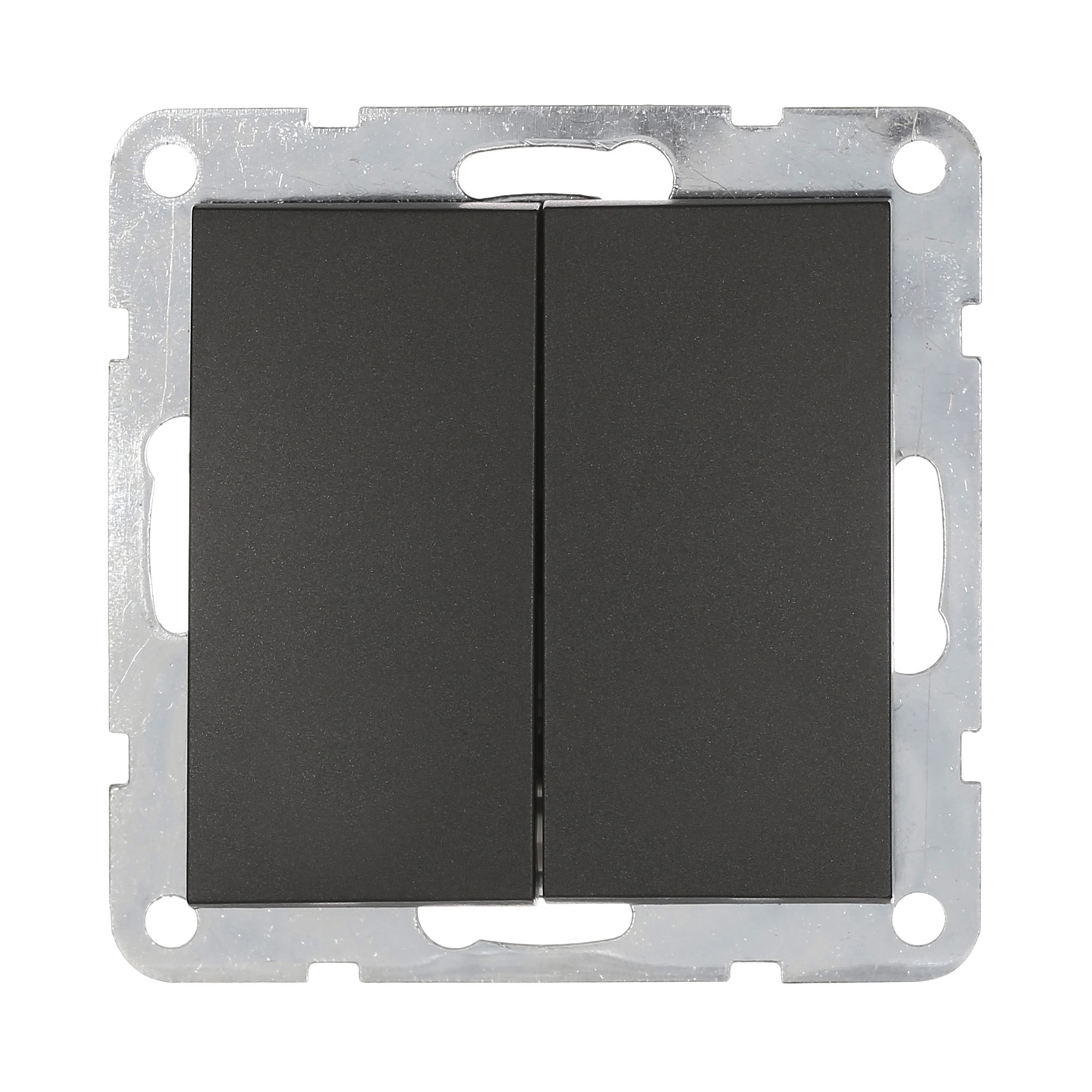 Изображение товара Переключатель встраиваемый Lk studio LK60 861308-1 2 клавиши, цвет чёрный бархат