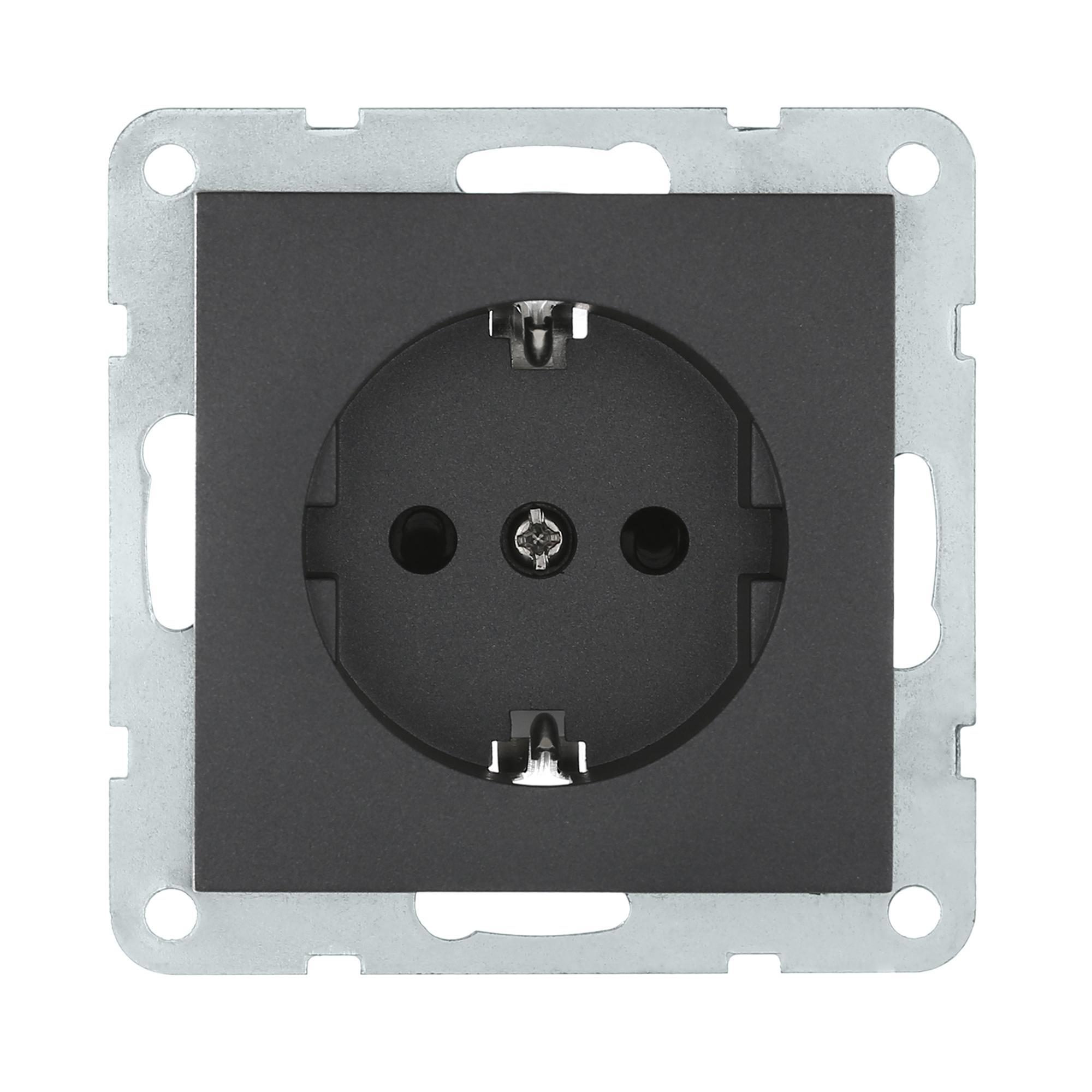 Изображение товара Розетка встраиваемая Lk studio LK60 863208-1 с заземлением, цвет чёрный бархат