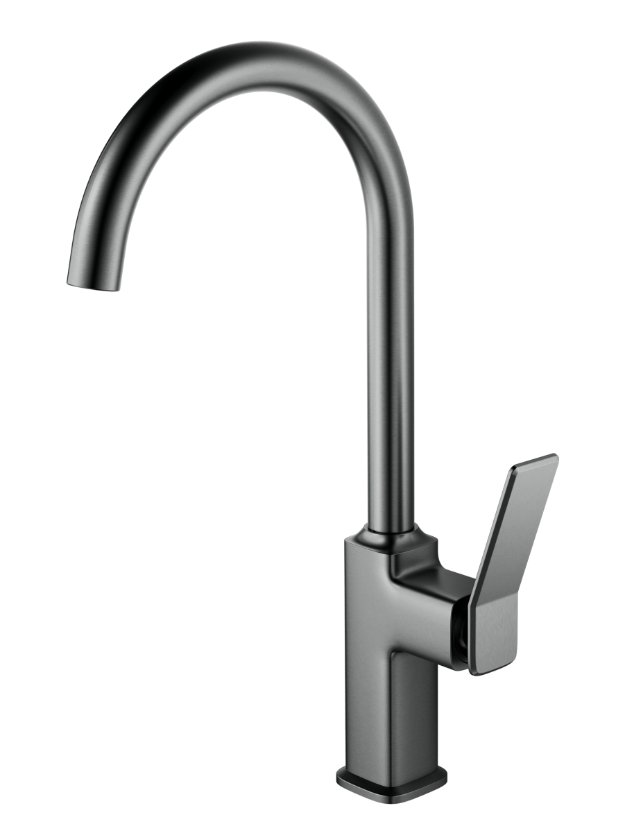 Изображение товара Смеситель для кухни Platan Zurich поворотный однорычажный излив 29.5 см серый