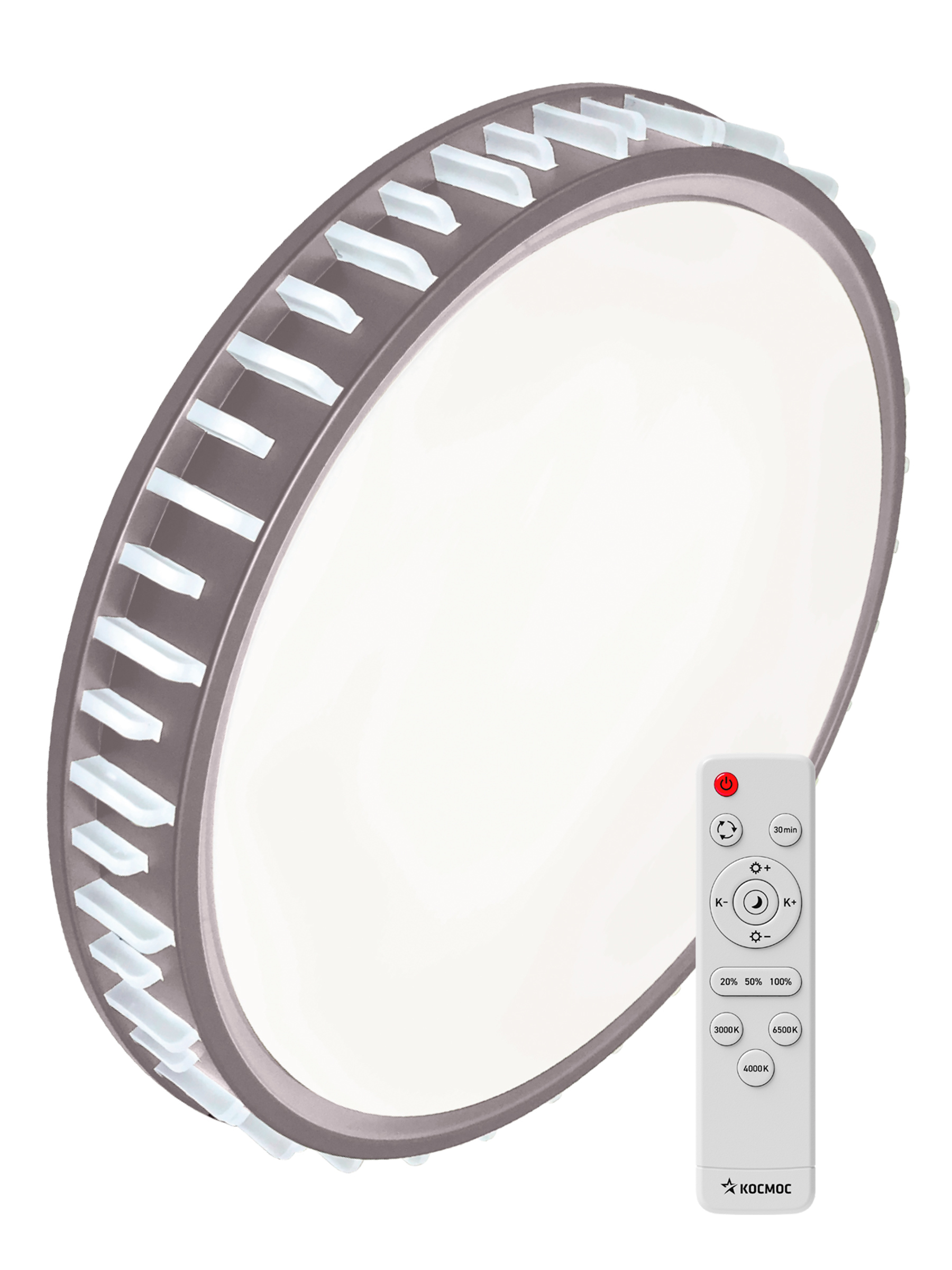 Изображение товара Настенно-потолочный светодиодный светильник Космос Ksaste75w с пультом 33 м² регулировка цвета и яр