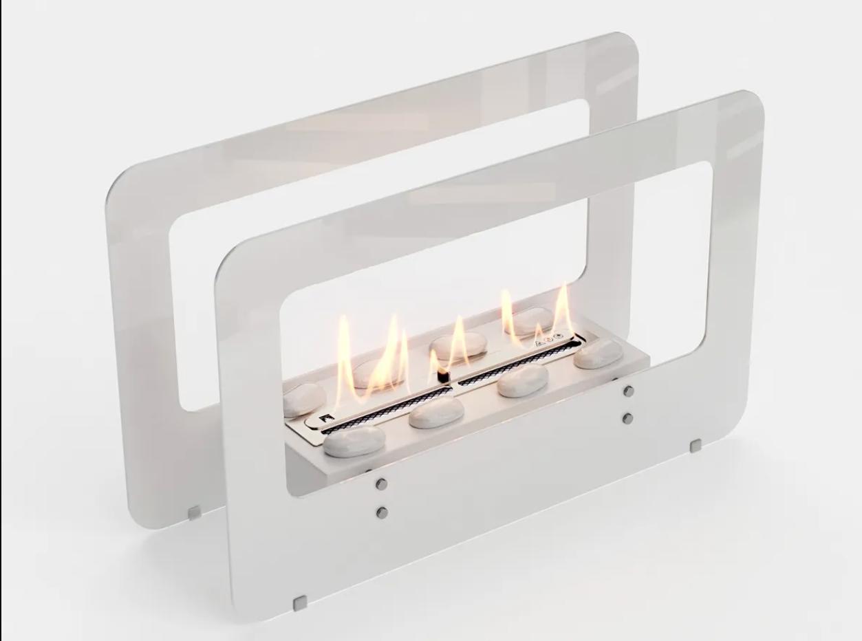 Изображение товара Биокамин напольный Lux Fire Космос белый со стеклом 450 XS для интерьера