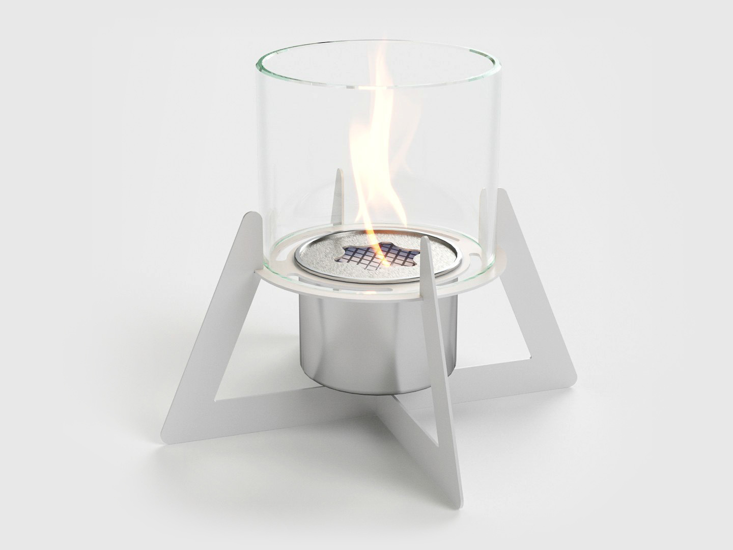 Изображение товара Настольный биокамин Lux Fire Альфа белый с пламегасителем и обогревом