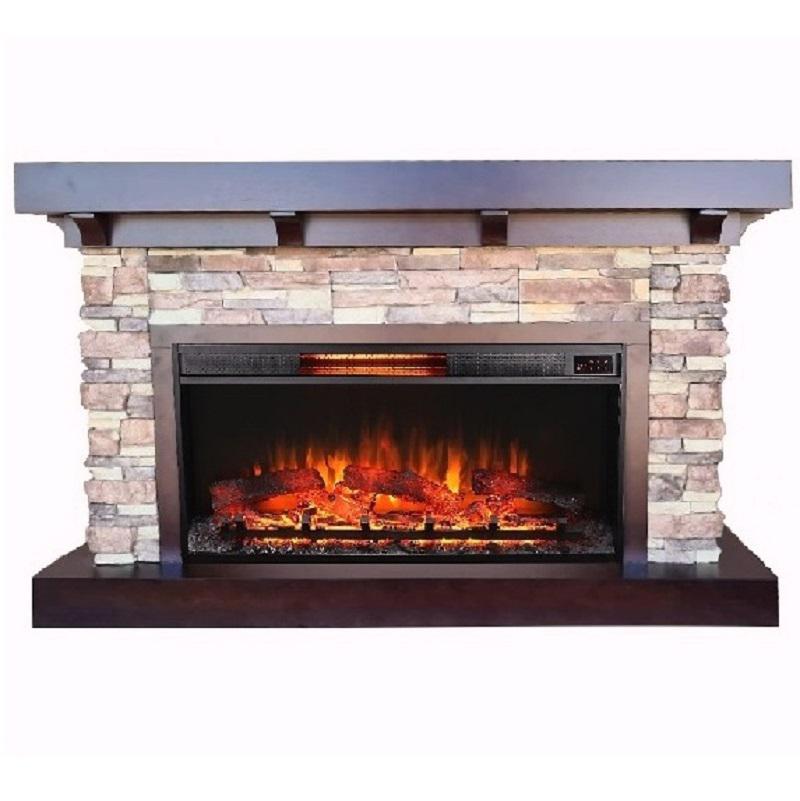 Изображение товара Каминокомплект Inter Flame Флэгстоун с очагом Foton 36 LEDFX, темный дуб, 1700 Вт